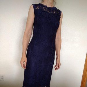 Navy Blue Lace dress with matching lining